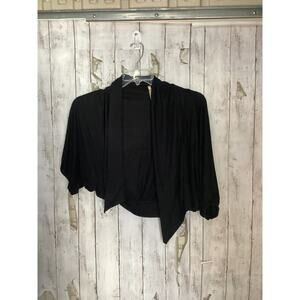 Estam Black Unconstructed Jacket Blazer Cape for Women Size Small